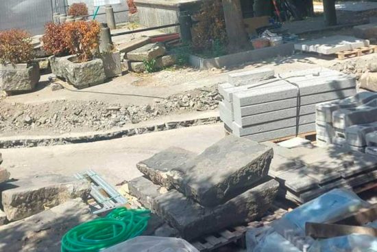 Viterbo - I lavori nella piazza di Bagnaia