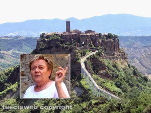 Civita di Bagnoregio - Nel riquadro Rossana Medori