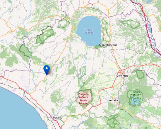 Scossa di terremoto a Canino