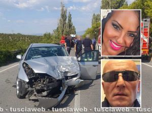 Civita Castellana - Mortale sulla Nepesina - Nei riquadri: Ana Leticia De Barros Trajano e Fabrizio Rompietti