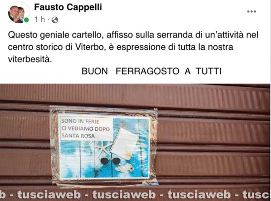 Ferragosto 2024 - Il post di Fausto cappelli