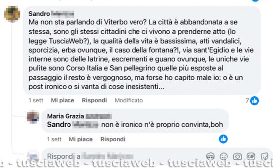 I commenti dei cittadini sotto al post della sindaca Chiara Frontini