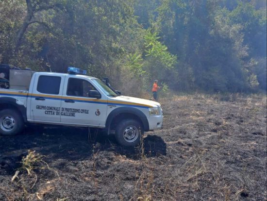 Gallese - Incendio in strada Rupe del Pappagallo