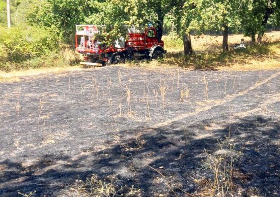 Gallese - Incendio in strada Rupe del Pappagallo