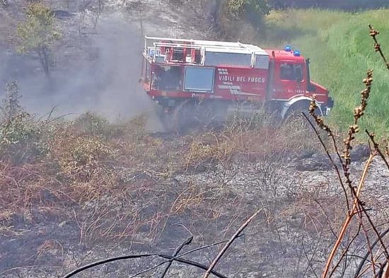 Piansano - Incendio in località Giraldo
