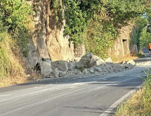 Onano - Frana sull'Onanese