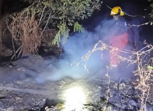Tarquinia - Incendio e intervento dei volontari Aeopc