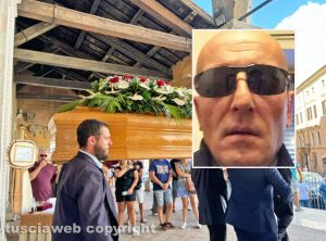 Civita Castellana - I funerali di Fabrizio Rompietti - Nel riquadro Fabrizio Rompietti