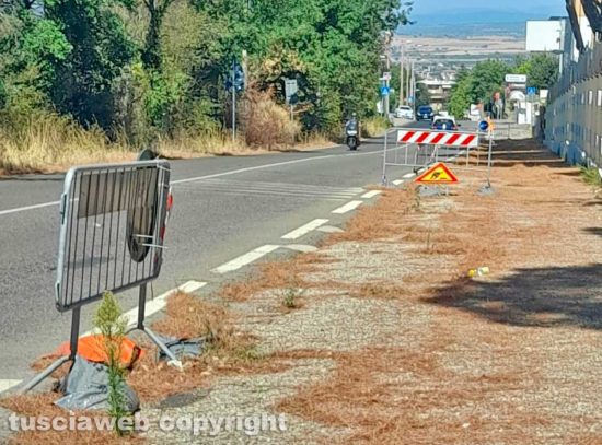 Viterbo - Strada Cimina - Buche e transenne