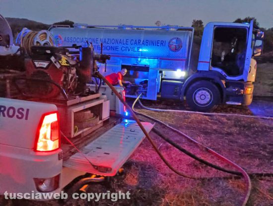 Incendio a Campagnano di Roma - La protezione civile di Monterosi in azione