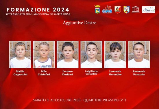 formazione ufficiale 2024 della Mini-Macchina di Santa Rosa del Quartiere Pilastro