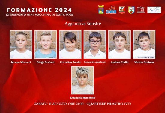 formazione ufficiale 2024 della Mini-Macchina di Santa Rosa del Quartiere Pilastro