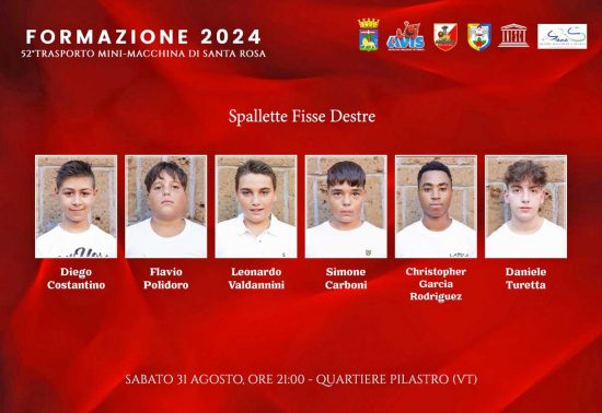 formazione ufficiale 2024 della Mini-Macchina di Santa Rosa del Quartiere Pilastro