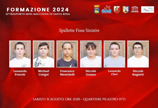 formazione ufficiale 2024 della Mini-Macchina di Santa Rosa del Quartiere Pilastro
