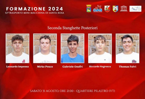 formazione ufficiale 2024 della Mini-Macchina di Santa Rosa del Quartiere Pilastro