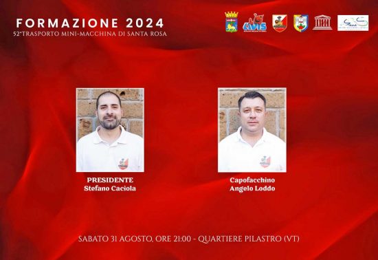 formazione ufficiale 2024 della Mini-Macchina di Santa Rosa del Quartiere Pilastro