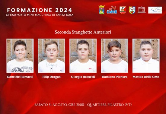 formazione ufficiale 2024 della Mini-Macchina di Santa Rosa del Quartiere Pilastro