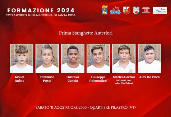 formazione ufficiale 2024 della Mini-Macchina di Santa Rosa del Quartiere Pilastro