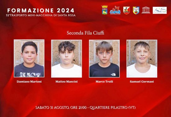 formazione ufficiale 2024 della Mini-Macchina di Santa Rosa del Quartiere Pilastro