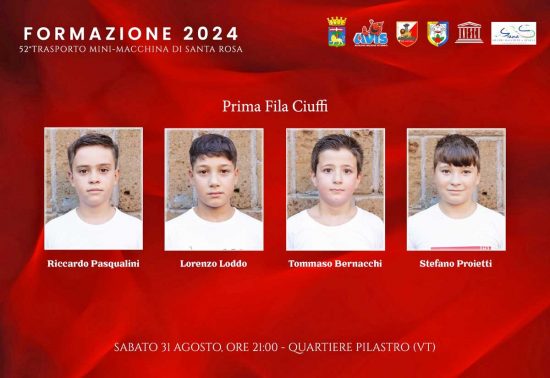 formazione ufficiale 2024 della Mini-Macchina di Santa Rosa del Quartiere Pilastro