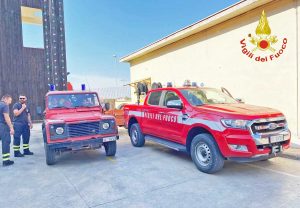 Civitavecchia - I vigili del fuoco partono per Caserta