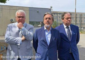 Viterbo - Francesco Ciarlanti, Francesco Battistoni ed Ermanno Nicolai in visita al carcere di Mammagialla