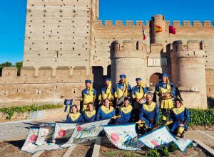 Gli sbandieratori e musici di Santa Rosa in Spagna