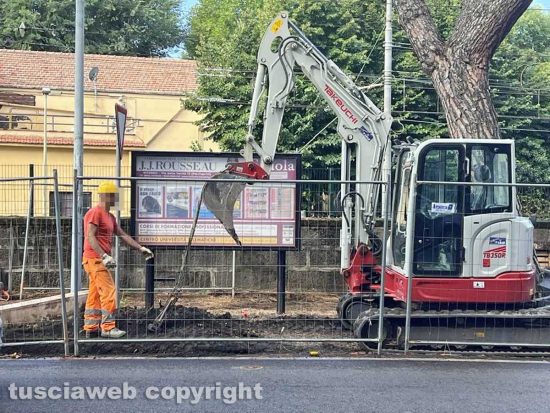 Viterbo - I lavori su viale Francesco Baracca