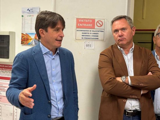 Tarquinia - Egisto Bianconi e Francesco Sposetti in visita al nuovo poliambulatorio di medicina 