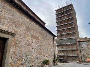 Bassano in Teverina - I lavori di restauro alla Torre dell'orologio