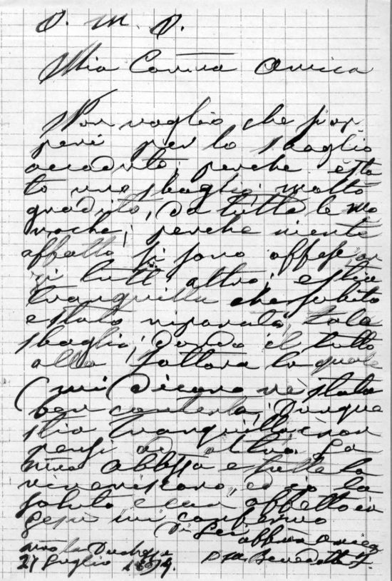 Santa Rosa - La lettera scritta da suor M. Benedetta Frey 