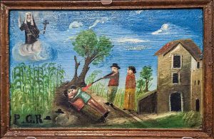 L'ex voto del 1867 che raffigura Santa Rosa e una coppia di omosessuali che si abbracciano