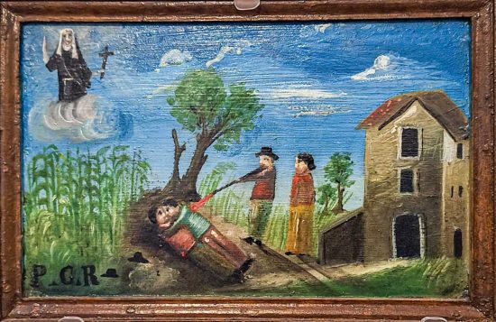 L'ex voto del 1867 che raffigura Santa Rosa e una coppia di omosessuali che si abbracciano