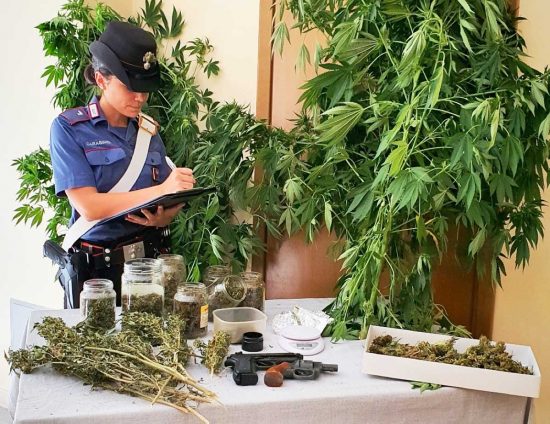 Carabinieri - Faleria - La droga e le pistole sequestrate