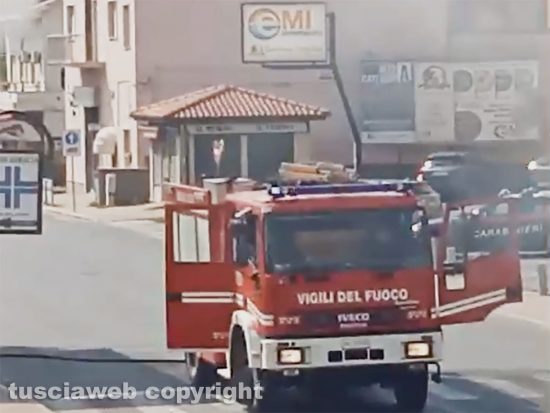 Tuscania - Incendio in un bar