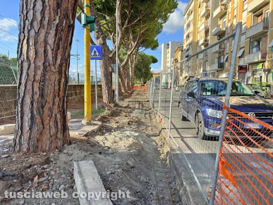 Viterbo - I lavori su viale Francesco Baracca