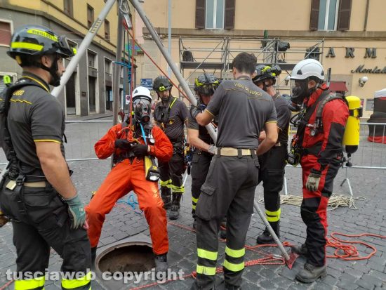 Viterbo - Santa Rosa - Ispezione del sistema fognario sul percorso