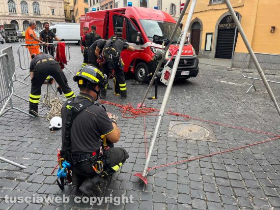 Viterbo - Santa Rosa - Ispezione del sistema fognario sul percorso