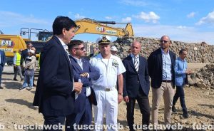 Civitavecchia - L'apertura a sud del porto - Il presidente Pino Musolino, il sindaco Marco Piendibene e il direttore marittimo del Lazio Michele Castaldo