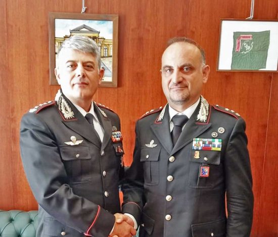 Massimo Friano, comandante provinciale dei carabinieri e il tenente colonnello Guglielmo Trombetta