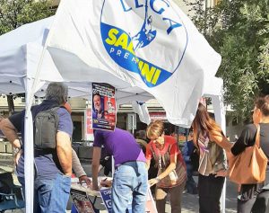Viterbo - Il gazebo organizzato dalla Lega