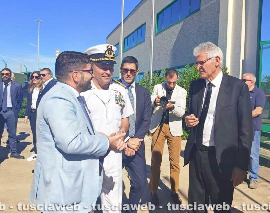 Il presidente dell'autorità di sistema portuale, Musolino e il Ceo di Tankoa Yachts, l’ingegner Poerio