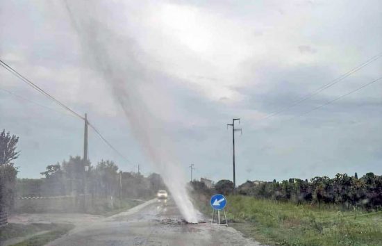 Montefiascone - La perdita d'acqua in località Poggeri
