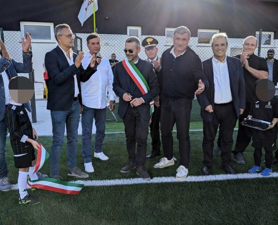 Tuscania - Angelo Peruzzi all'inaugurazione del nuovo campo sportivo "A. Maccarri"