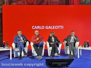 Viterbo - Festival Economia della cultura - Fabio Tagliaferri, Carlo Galeotti, Giovanna Barni e Francesco Marcolini