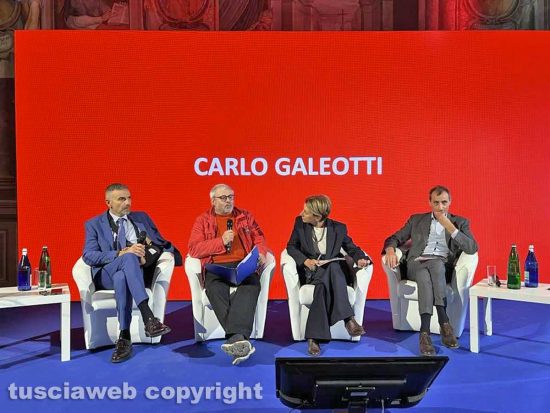 Viterbo - Festival Economia della cultura - Fabio Tagliaferri, Carlo Galeotti, Giovanna Barni e Francesco Marcolini