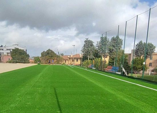 Viterbo - Campo sintetico Oliviero Bruni a Pianoscarano - Una fase dei lavori
