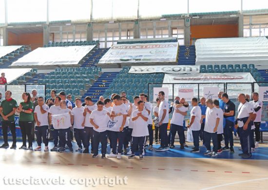Viterbo - Cerimonia inaugurale del campionato di calcio a 5 degli sport paralimpici degli atleti con disabilità intellettiva relazionale Fisdir - Le squadre in campo 