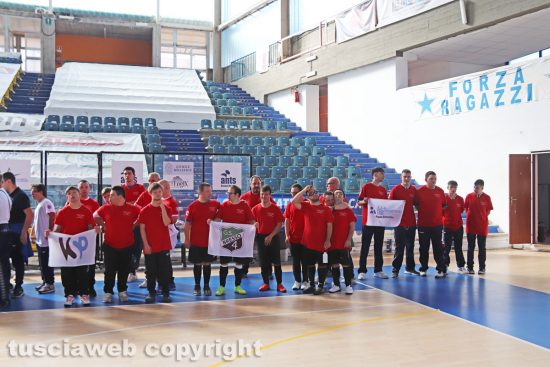 Viterbo - Cerimonia inaugurale del campionato di calcio a 5 degli sport paralimpici degli atleti con disabilità intellettiva relazionale Fisdir - Le squadre in campo 