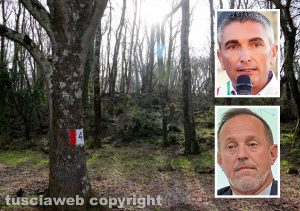 La riserva Selva del Lamone - Nel riquadro in alto Giuseppe Ciucci, in basso Giancarlo Righini